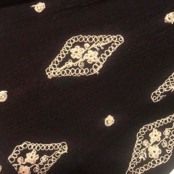 Free People Black and White Diamond Embroidered Boho Tunic - NWOT/Size Small - Picture 5 of 6
